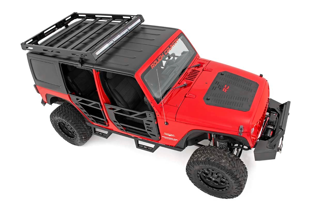 Fits Jeep Wrangler JK (07-18) Roof Rack; Black Series Lights; 10615