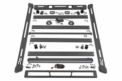 Fits Jeep Wrangler JK (07-18) Roof Rack; Black Series Lights; 10615