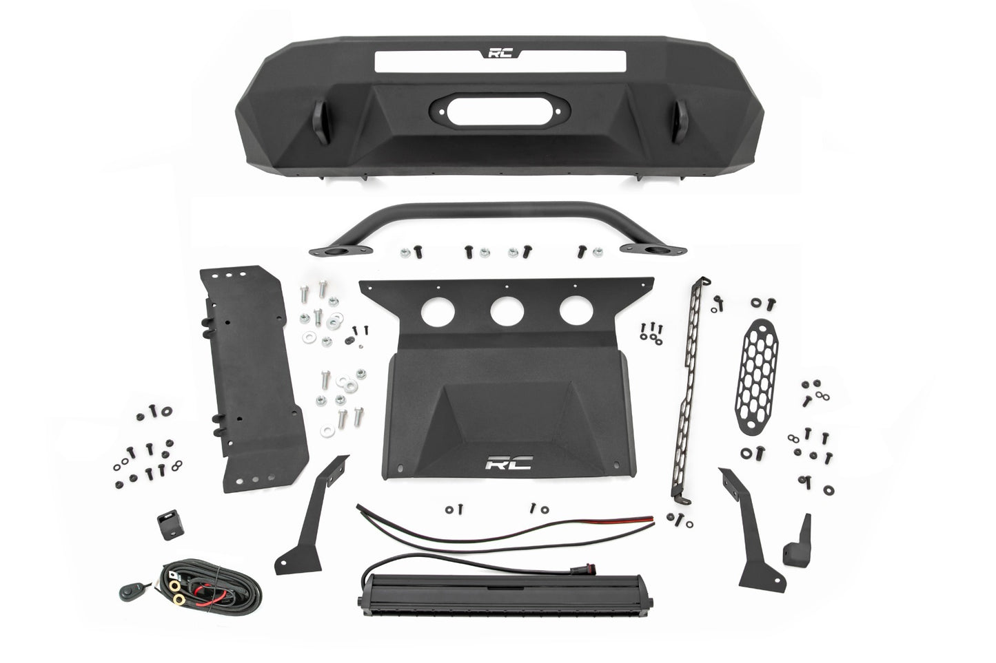 Fits Toyota Tacoma 2WD/4WD (2016-2023) Front Bumper; Hybrid; 20" Blk LED; 10718