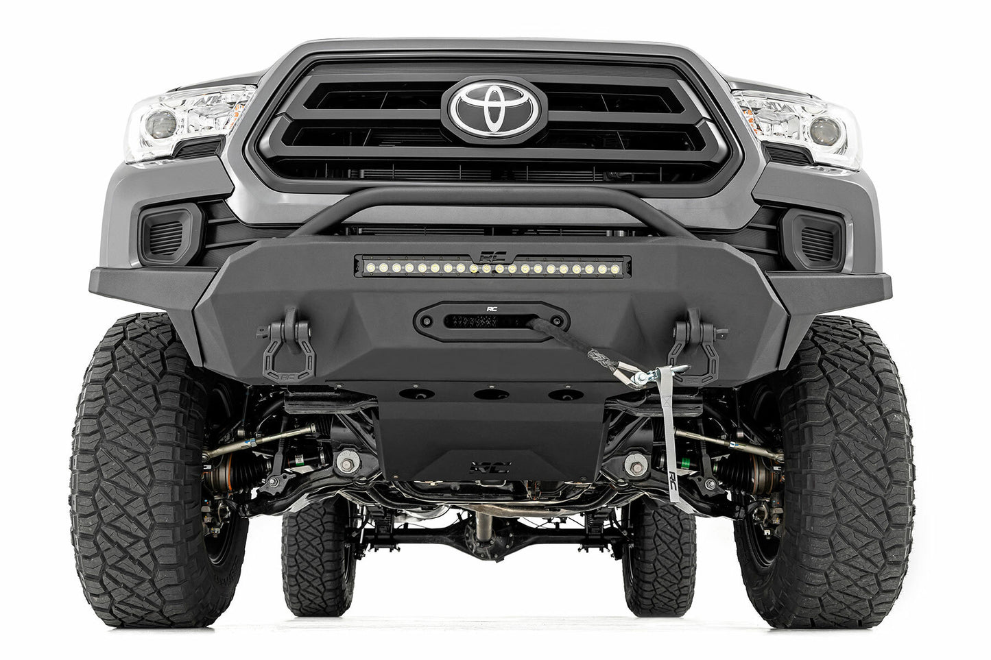 Fits Tacoma(16-23) Front Bumper Hybrid 20" Blk LED 12000-Lb Winch Syn 10723