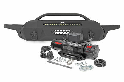 Fits Tacoma(16-23) Front Bumper Hybrid 20" Blk LED 12000-Lb Winch Syn 10723