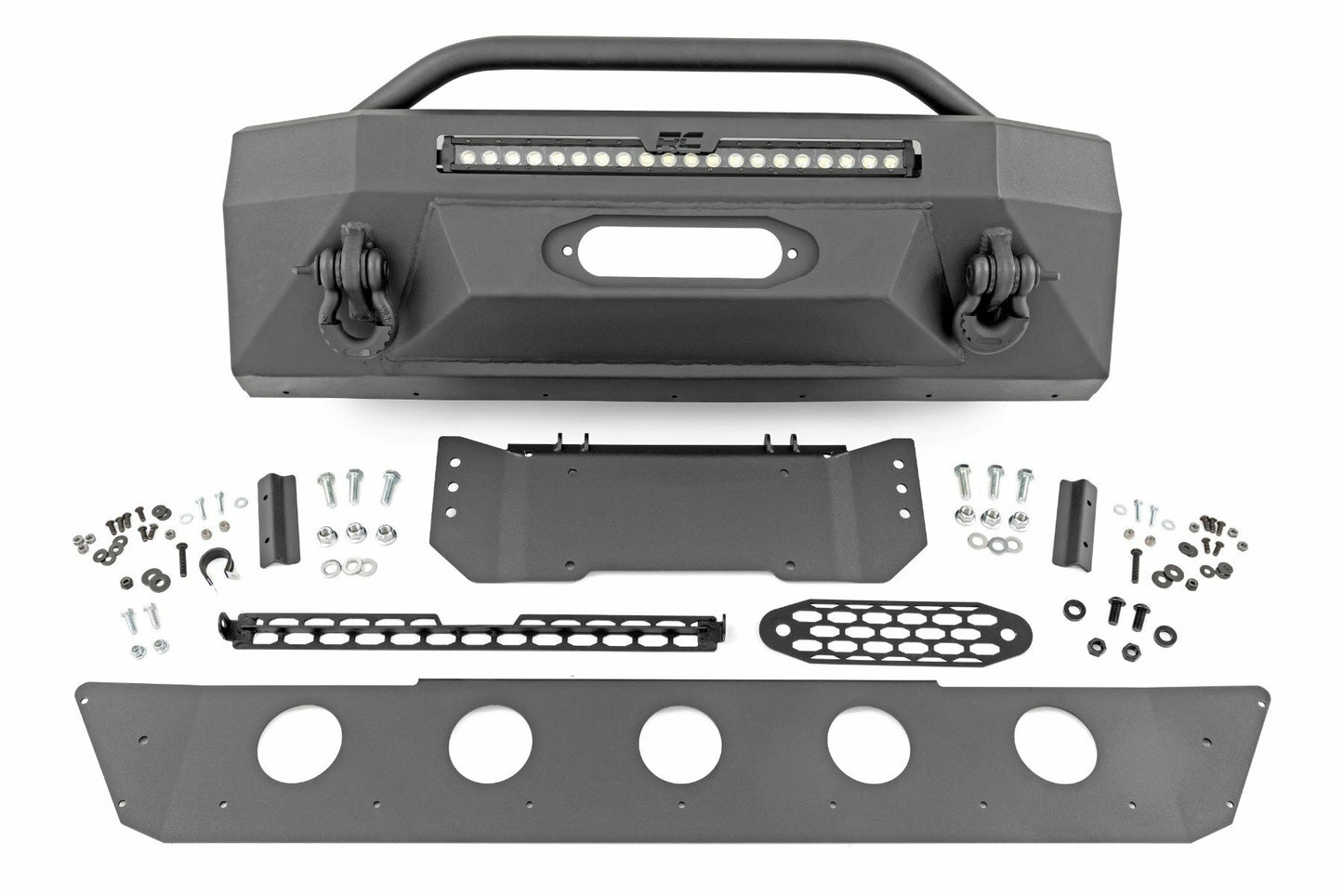 Fits Toyota 4Runner 2WD/4WD (2014-2024) Front Bumper; Hybrid; 20" Blk LED; 10744