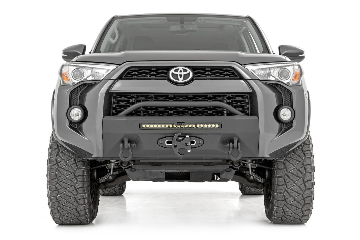 Fits Toyota 4Runner 2WD/4WD (2014-2024) Front Bumper; Hybrid; 20" Blk DRL; 10745