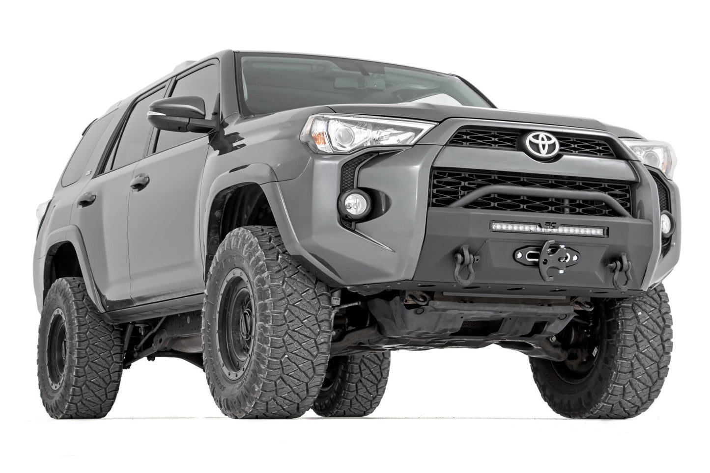 Fits Toyota 4Runner 2WD/4WD (2014-2024) Front Bumper; Hybrid; 20" Blk DRL; 10745