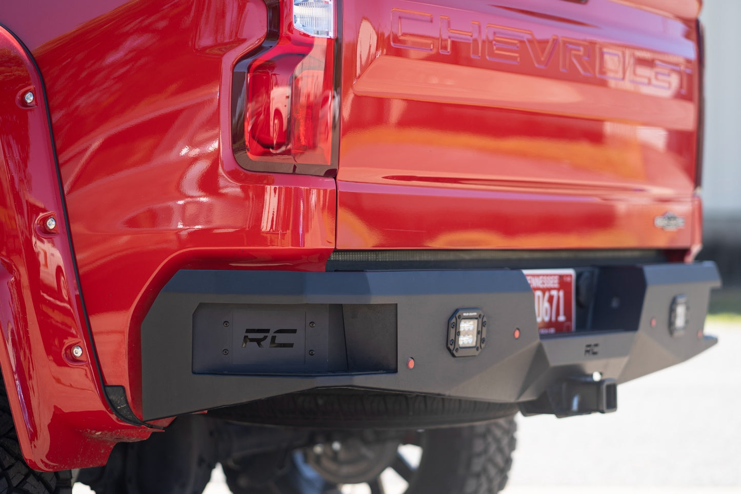 Fits Chevy Silverado 1500 2WD/4WD (2019-2024) Rear LED Bumper; 10758