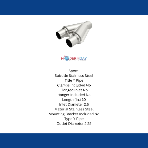 Universal Exhaust Pipe Smooth Trans Y 2.25/2.5 X 10 Al 10758 Magnaflow