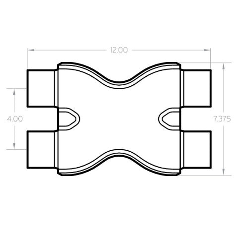 Universal Exhaust Pipe Smooth Trans X 2.5/2.5 X 12 SS 10791 Magnaflow