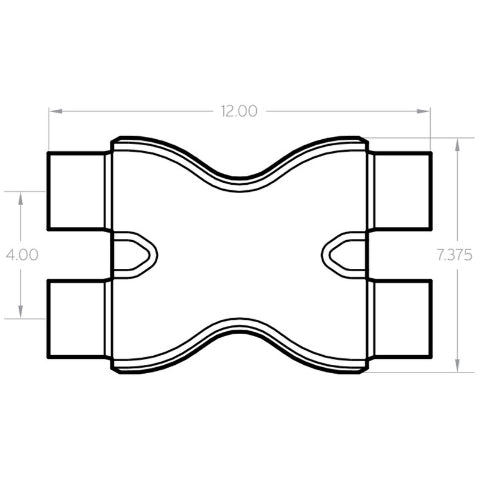 Universal Exhaust Pipe Smooth Trans X 2.5/2.5 X 12 SS 10791 Magnaflow