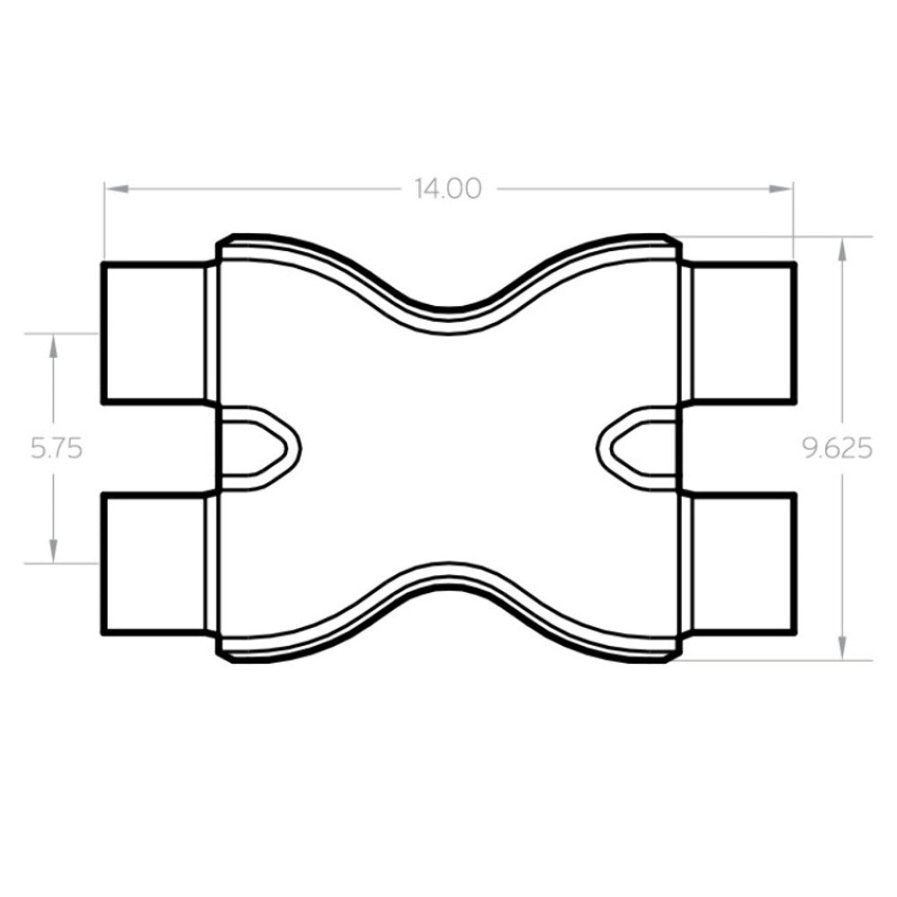 Universal Exhaust Pipe Smooth Trans X 3/3 X 14 SS 10792 Magnaflow - X Pipe Car Part People