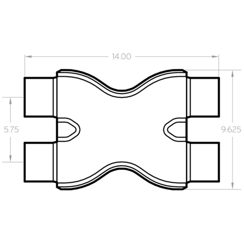 Universal Exhaust Pipe Smooth Trans X 3/3 X 14 SS 10792 Magnaflow - X Pipe Car Part People