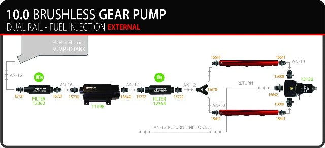 Electric Fuel Pump High Flow EFI Performance Universal Fit Aeromotive 11198-BGPL