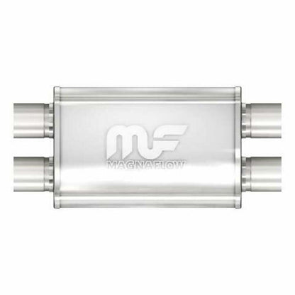 Muffler Stainless Steel 2.5 ID Dual In Dual Out 4 X 9 Oval 20 lg 11386 Magnaflow - Performance Mufflers Car Part People