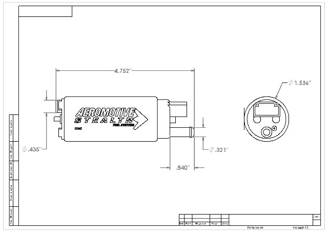 Electric Fuel Pump High Flow EFI Performance Universal Fit Aeromotive 11541-BGPL
