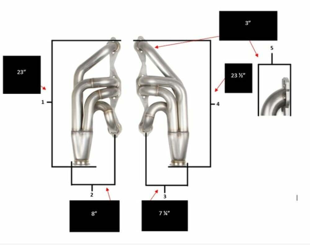 Flowtech Small Block Chevy Turbo Headers - Natural Finish  - 11572FLT