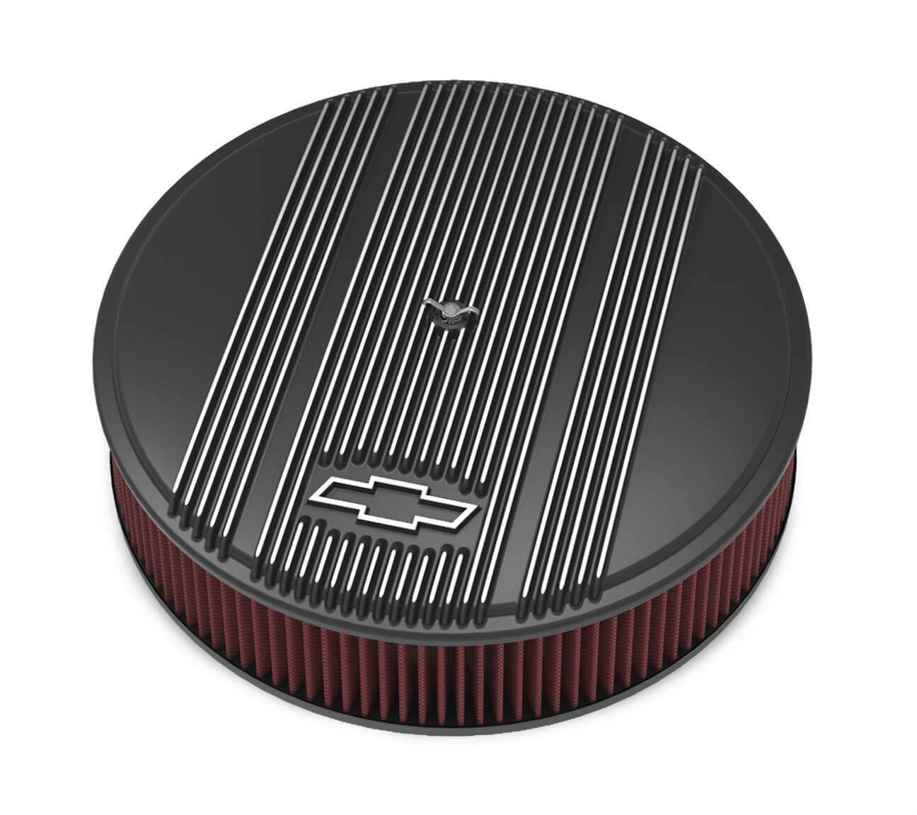Vintage Series GM Licensed Air Cleaner - Satin Black Machined - 120-172