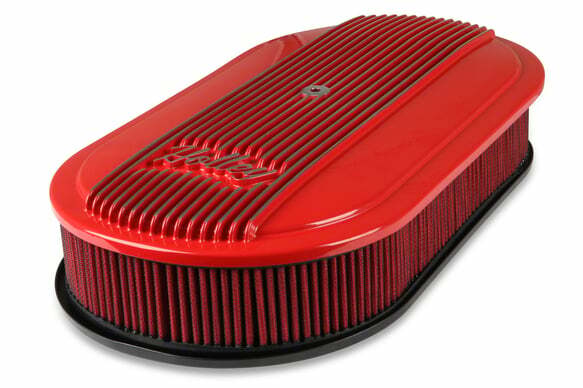 Holley Vintage Series Oval Air Cleaner - Gloss Red Machined - 120-404