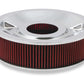 4150 Drop Base Air Cleaner Chrome w/4 Red Washable Gauze Filter - 120-4140