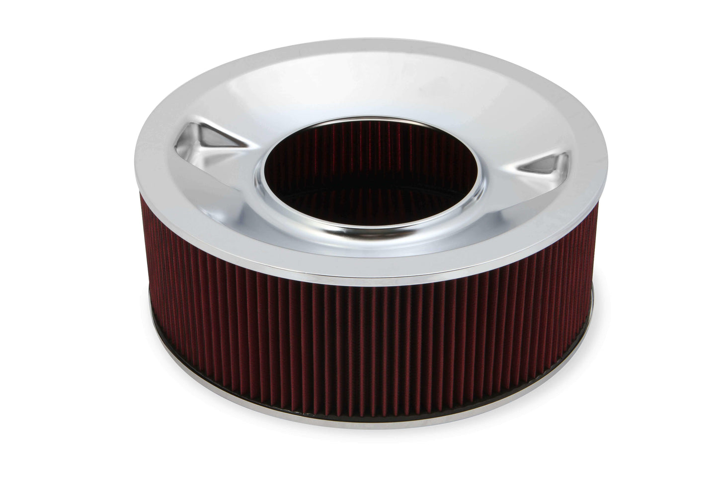 4500 Drop Base Air Cleaner Chrome w/6 Red Washable Gauze Filter - 120-4560