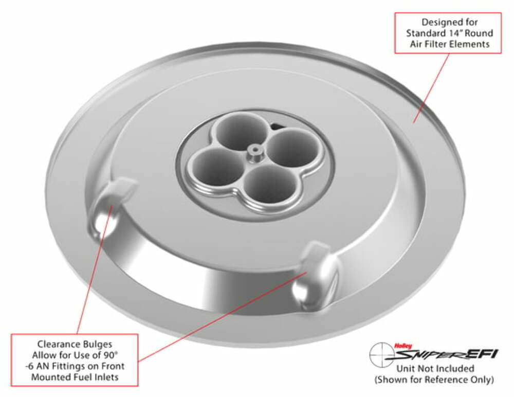 Sniper Air Cleaner Assembly, 14 x 3 - Chrome Finish - 120-530