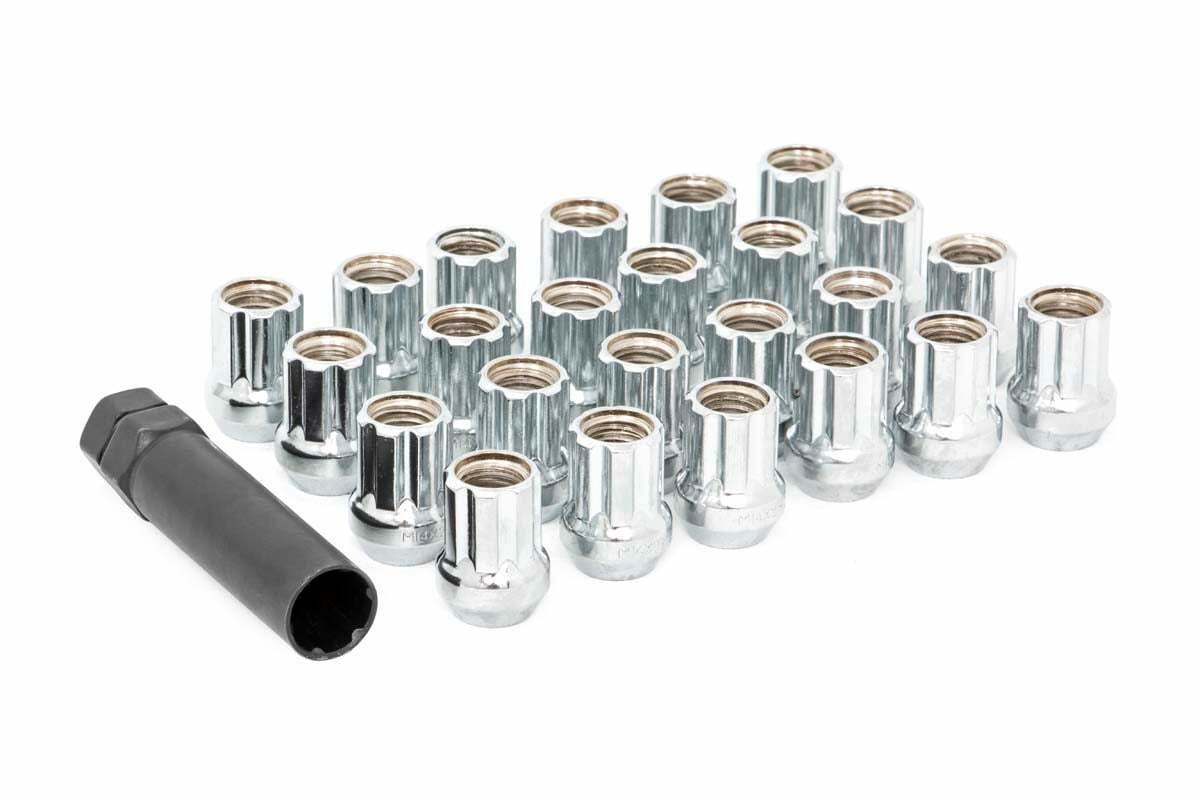 M12 x 1.5 Lug Nut Set of 24; Chrome; Open End 121524CHOE