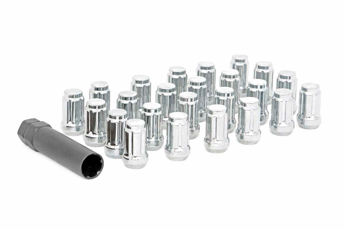 Lug Nut Set; 1/2x20; 24 Qty; Chrome 122024CH