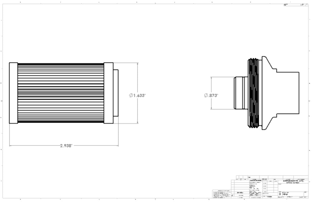 Aeromotive 12301 Filter, In-Line (AN-10) 10 Micron Fabric Element - Fuel Filters Car Part People