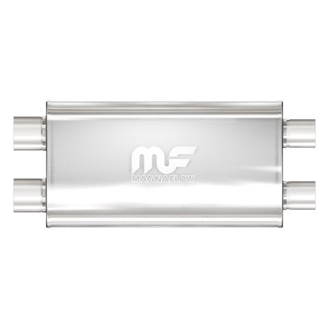 5x11 Oval Muffler, 3 Dual In/Out, 22 Body, 28 Length 12599 Magnaflow