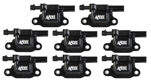 ACCEL Gen V GM Coils, 2014 and Up, Black, Square - 8 Pack - 140081-8