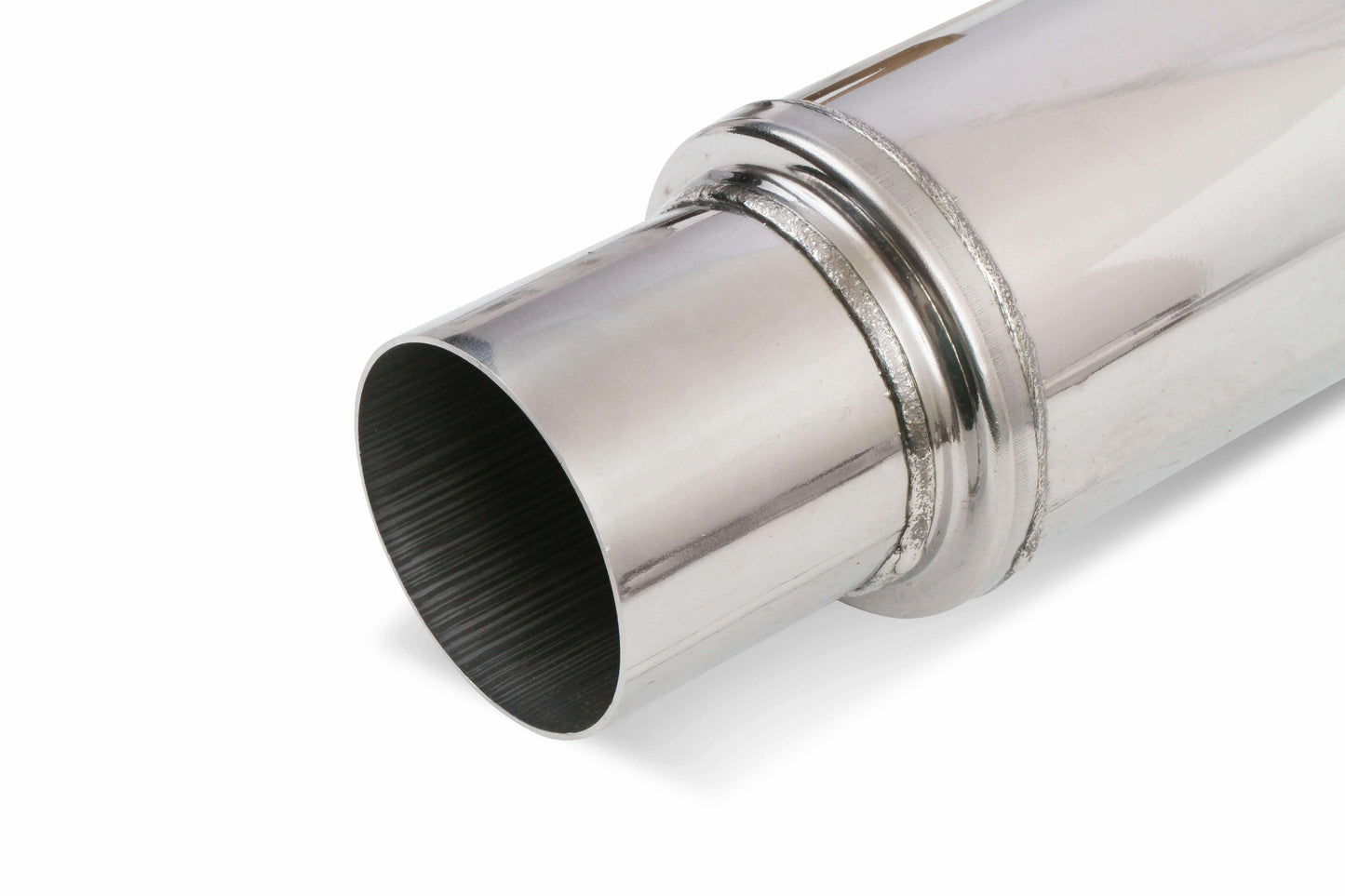 Flowmonster Round Performance Muffler 2.5 Inlet/ 2.5 Outlet 14416-FM Polished St - Performance Mufflers Car Part People