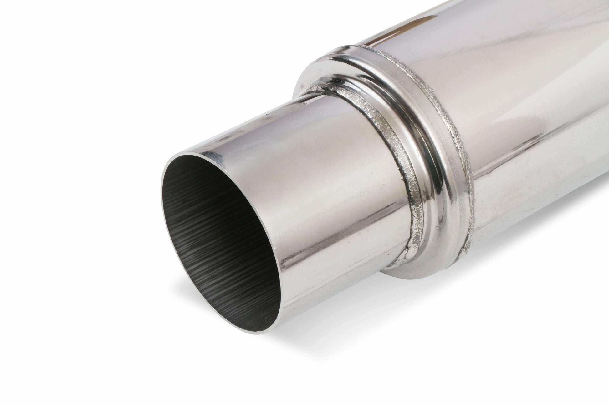 Flowmonster Round Performance Muffler 2.5 Inlet/ 2.5 Outlet 14416-FM Polished St - Performance Mufflers Car Part People