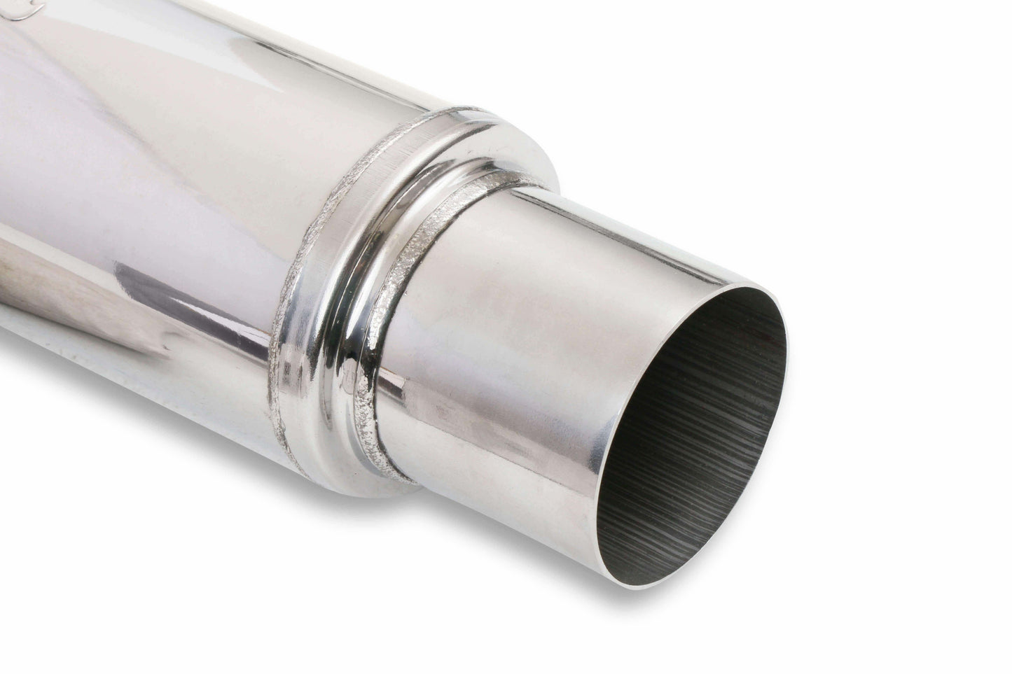 Flowmonster Round Performance Muffler 2.5 Inlet/ 2.5 Outlet 14416-FM Polished St - Performance Mufflers Car Part People