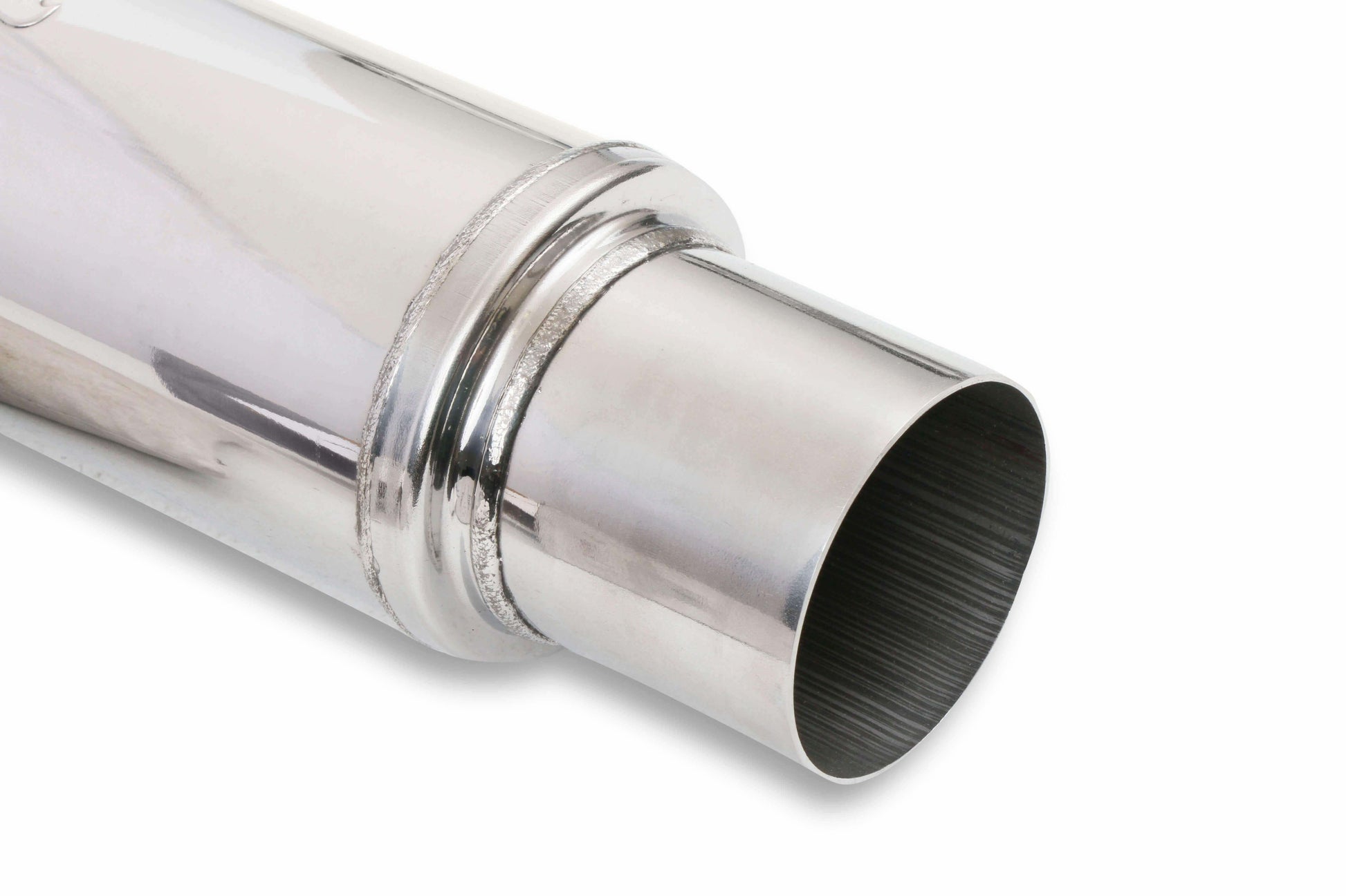 Flowmonster Round Performance Muffler 2.5 Inlet/ 2.5 Outlet 14416-FM Polished St - Performance Mufflers Car Part People