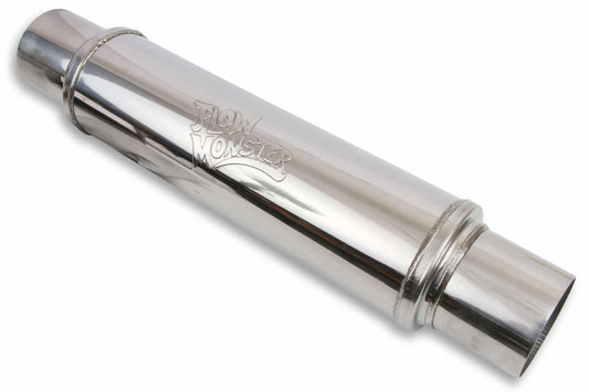 Flowmonster Round Performance Muffler 3.00 Inlet/ 3.00 Outlet 14419-FM Polished - Performance Mufflers Car Part People