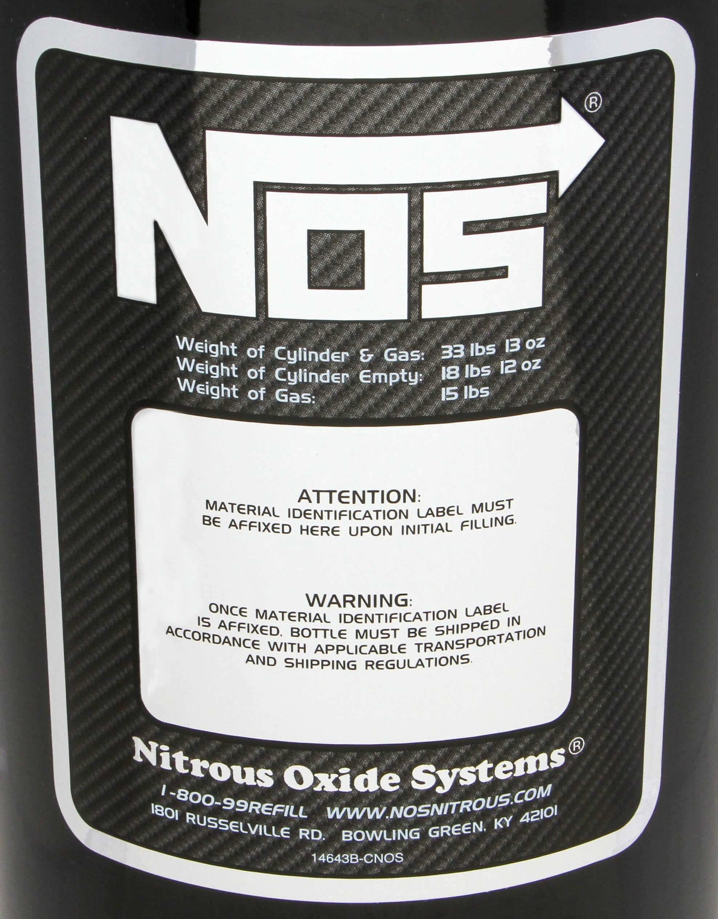 NOS Nitrous Bottle - 14750B-ZR1NOS