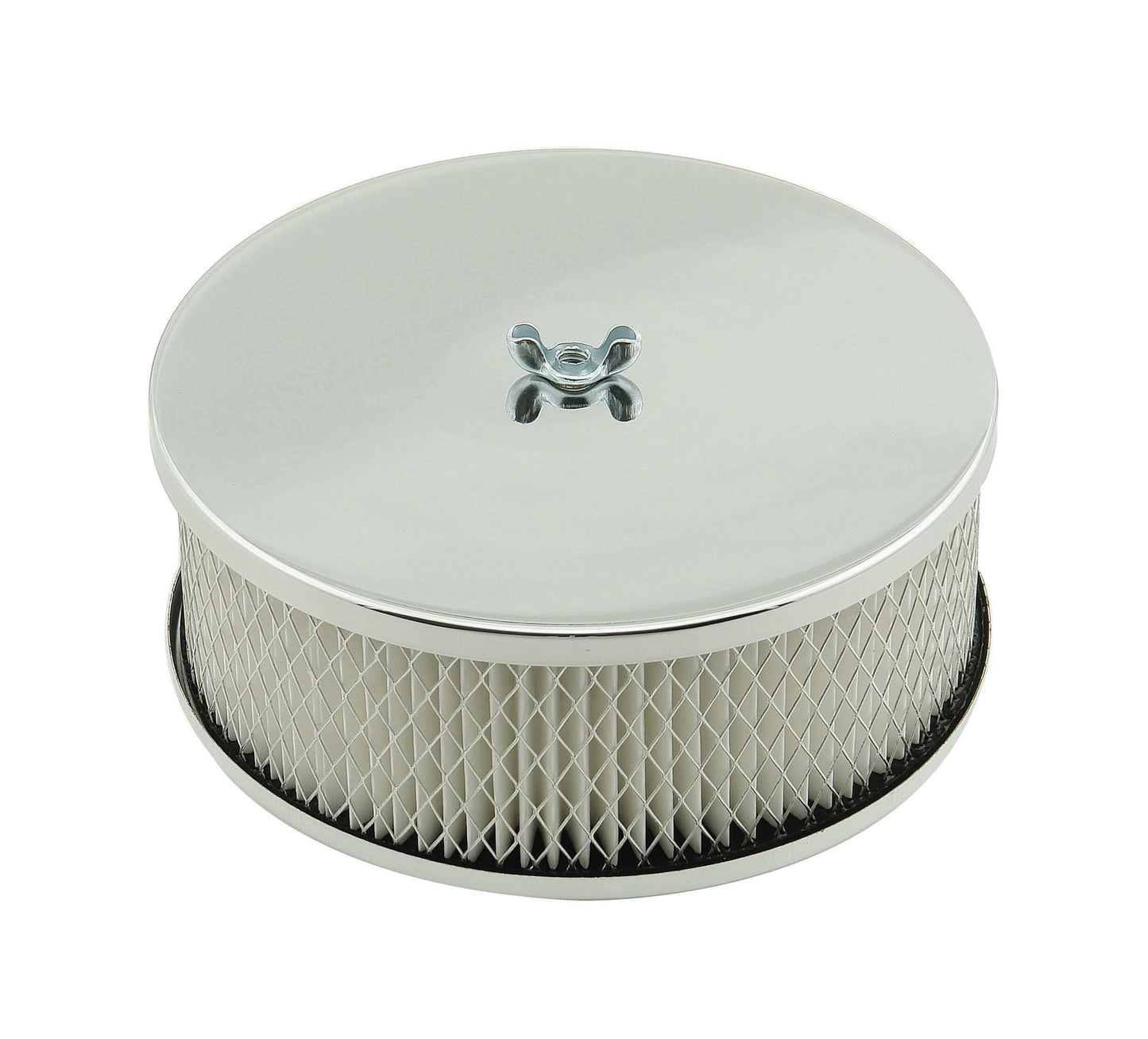 Mr. Gasket Air Cleaner - 6-1/2 Inch Diameter, 2-7/16 Inch Tall - Chrome - 1485