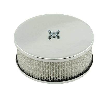 Mr. Gasket Air Cleaner - 6-1/2 Inch Diameter, 2-7/16 Inch Tall - Chrome - 1485