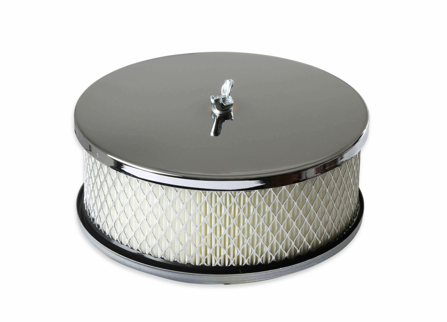 Mr. Gasket Air Cleaner - 6-1/2 Inch Diameter, 2-7/16 Inch Tall - Chrome - 1485