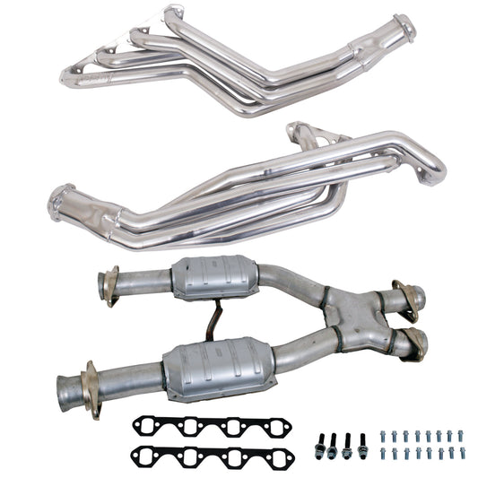Fits 79-93 Mustang 5.0L 1-5/8 Tube Headers, Short Mid X Pipe w/Converters-15163 - Car Part People