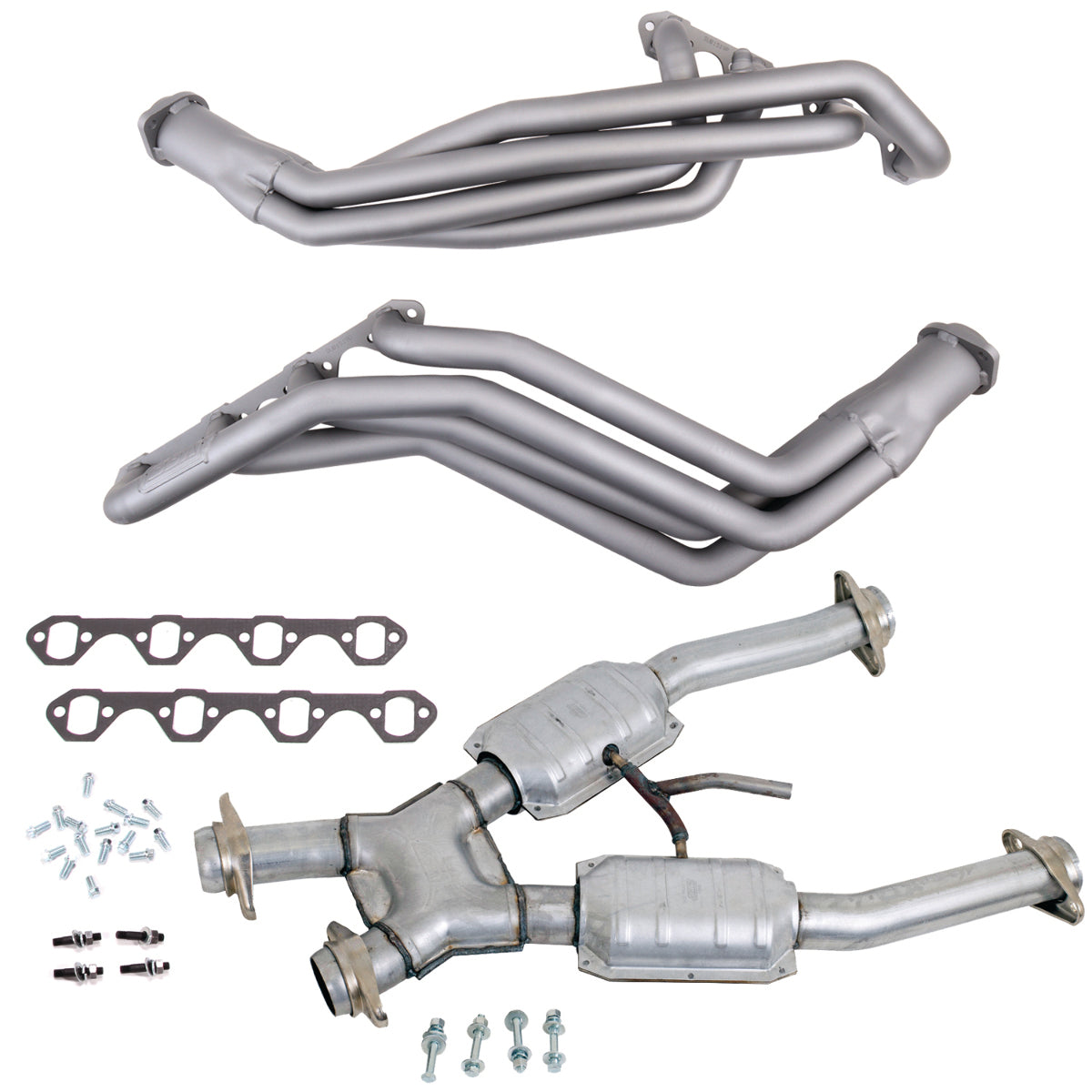 Fits 94-95 Mustang 5.0L 1-5/8 Tube Headers, Short Mid X Pipe w/Converters-15192 - Car Part People