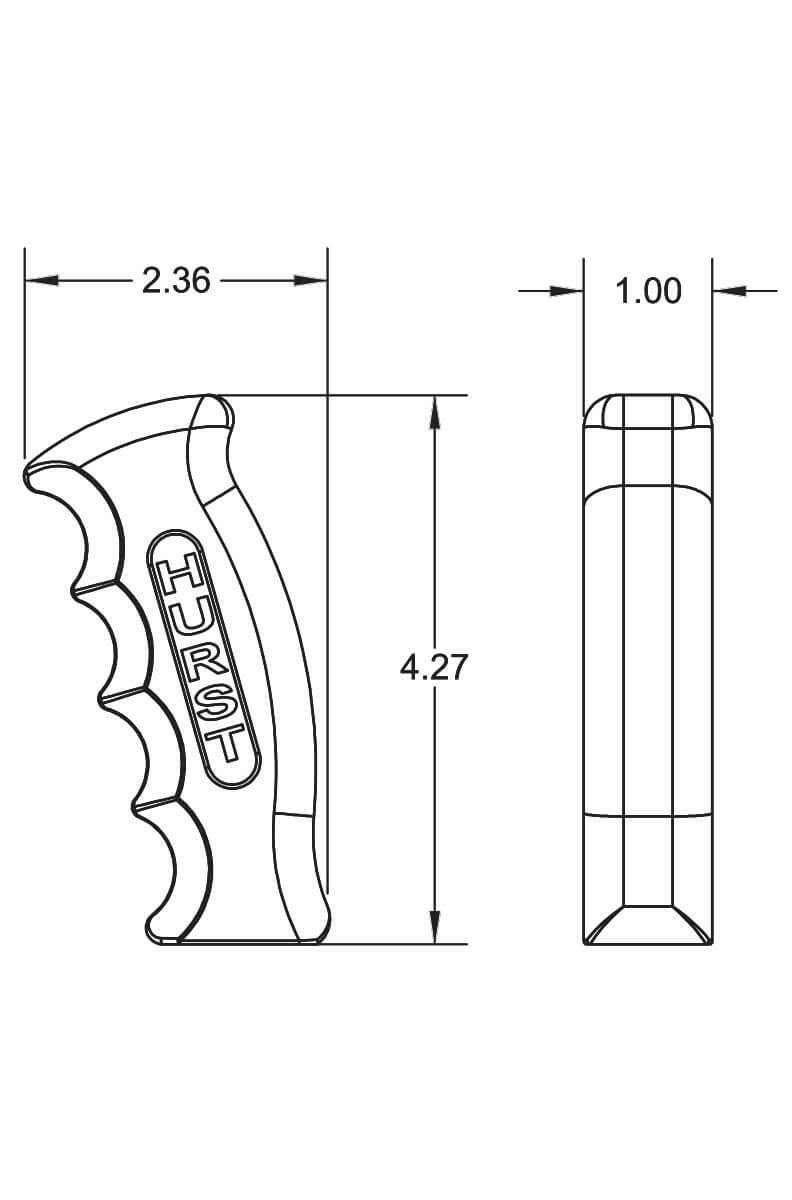 Hurst Billet/Plus Universal Pistol Grip Shift Handle with 12V Switch - 1536200