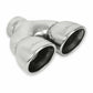 Dual 3.5 in. Rolled Angle Polished SS Fits 2.50" Fowmaster Exhaust Tip - 15369