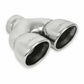 Dual 3.5 in. Rolled Angle Polished SS Fits 2.50" Fowmaster Exhaust Tip - 15369