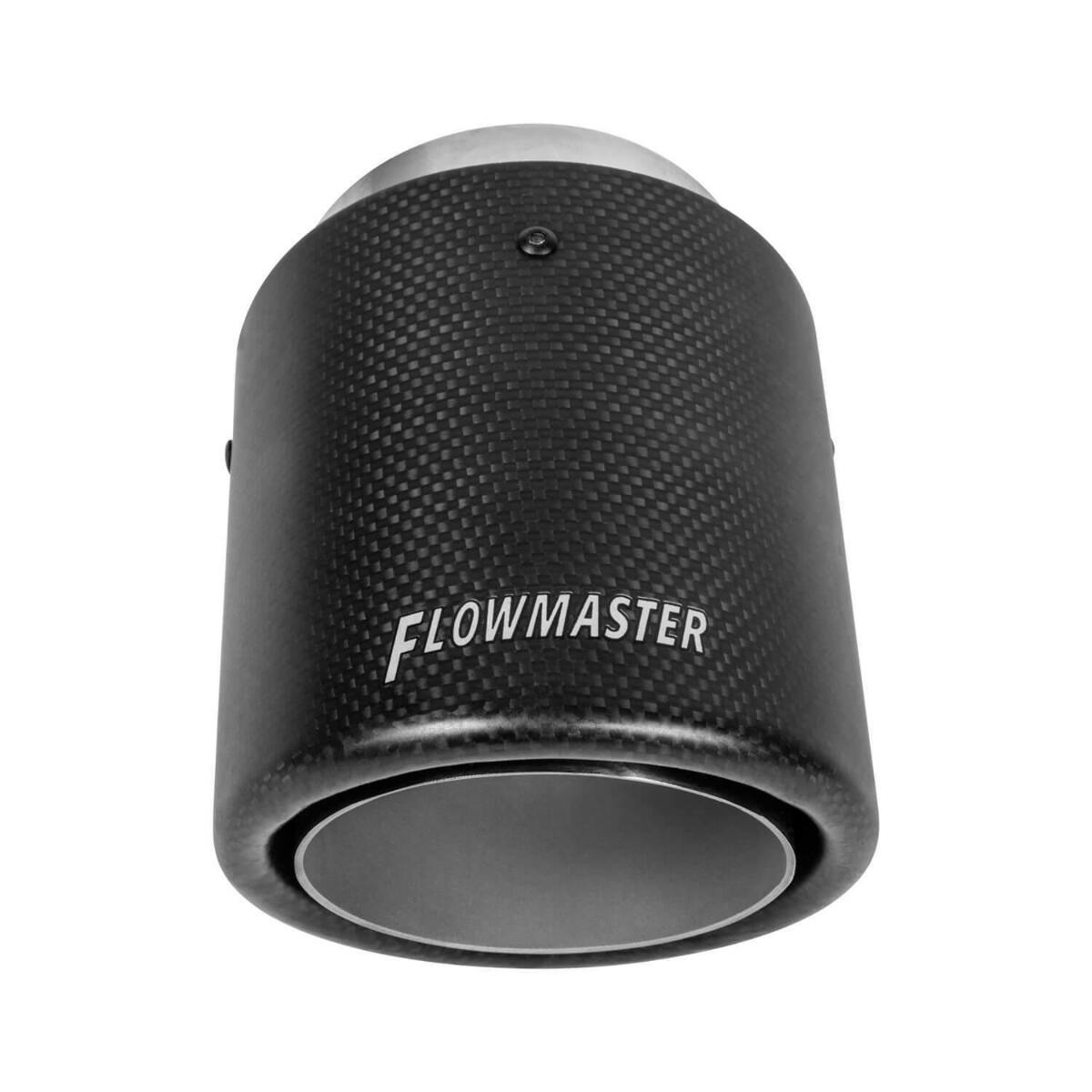 Flowmaster 15401 Exhaust Tip - 4 in. Rolled Angle Carbon Fiber Fits 3 in. Tubing - Weld On