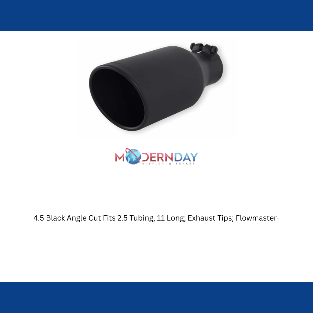 4.5 Black Angle Cut Fits 2.5 Tubing, 11 Long; Exhaust Tips; Flowmaster-15404B