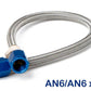 NOS Stainless Steel Braided Hose -6AN 2-foot Blue - 15410NOS