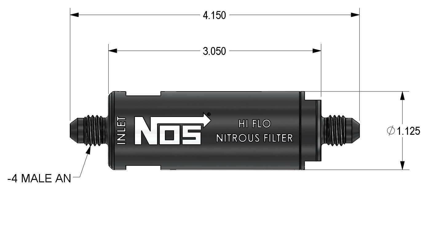 NOS In-Line Hi-Flow Nitrous Filter, 4AN - Blue - 15551NOS