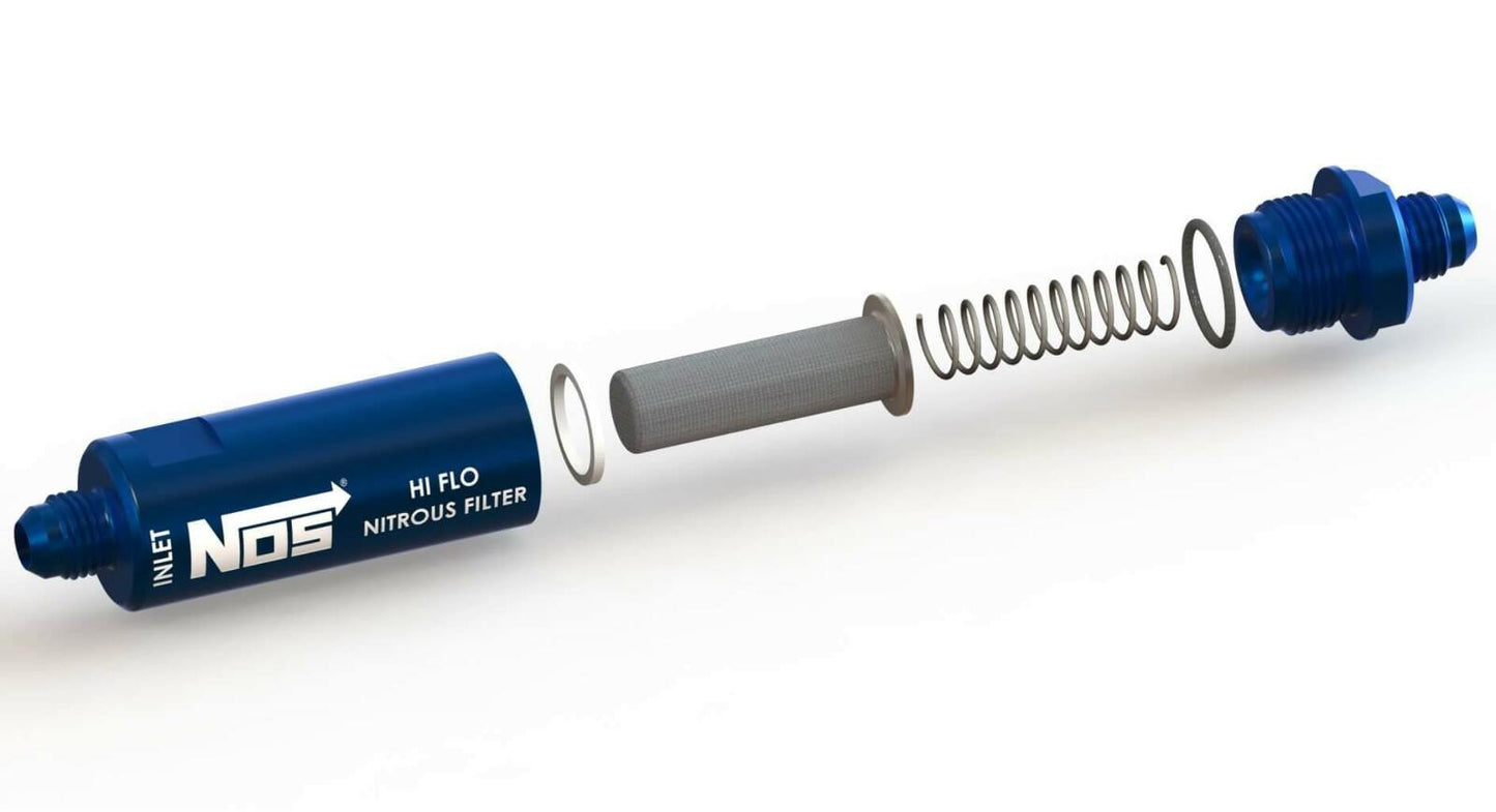 NOS In-Line Hi-Flow Nitrous Filter, 6AN - Blue - 15557NOS