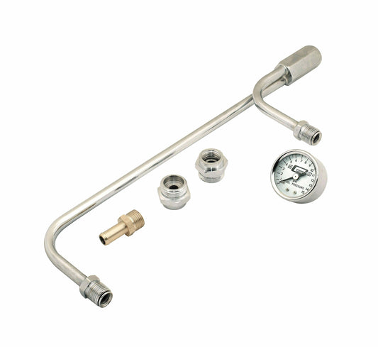 Mr. Gasket 1559 Mr. Gasket Fuel Line Kit with Gauge & Fittings - Chrome