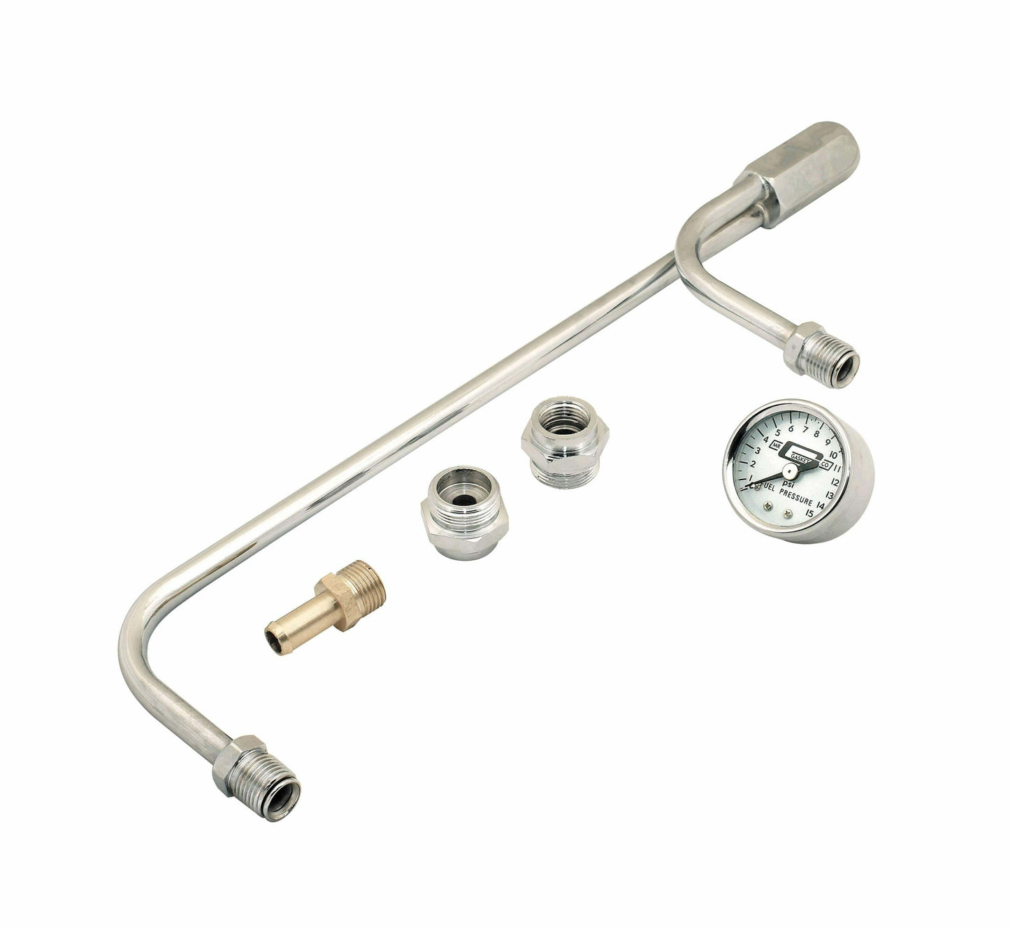 Mr. Gasket 1559 Mr. Gasket Fuel Line Kit with Gauge & Fittings - Chrome