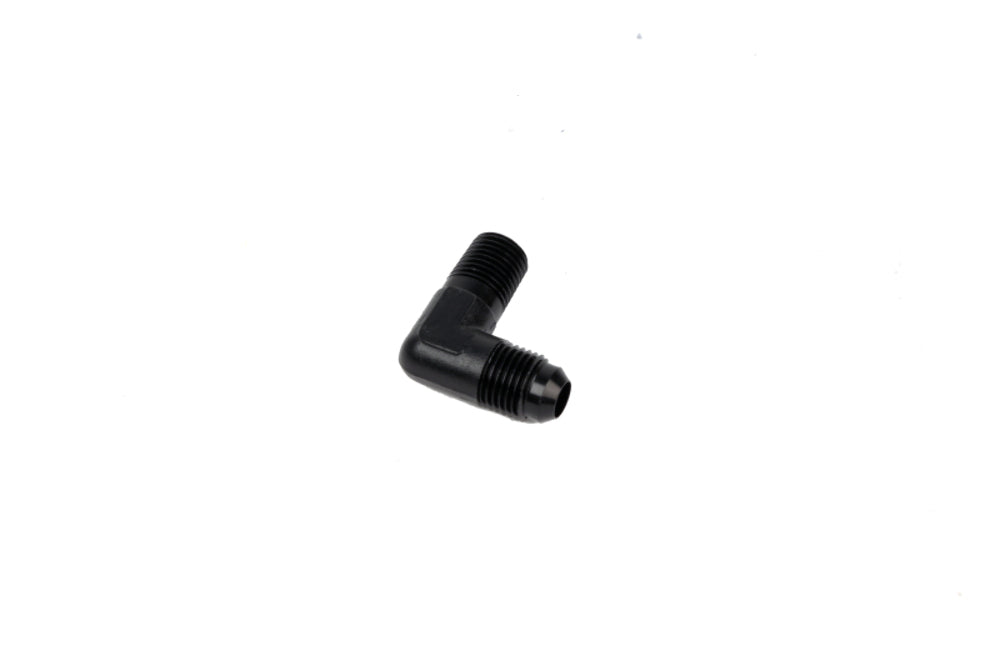 Aeromotive 15666 1/4-MNPT to AN-06 Elbow Fitting, 90 Degrees, Black - Fuel Line Fittings and Adapters Car Part People